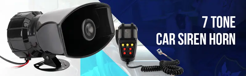 Product Introduction of 7-Tone Car Warning Siren Car Siren Car Siren Horn Mic PA Speaker System Warning Amplifier Hooter 12V 80W 200db 0