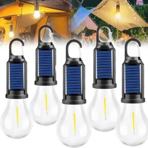 2026 New Solar Camp Tent Light LED Waterproof Hook Camping Light for Hiking Parties 1-9 Pieces Portable Outdoor Emergency Flashlight hurricane emergency