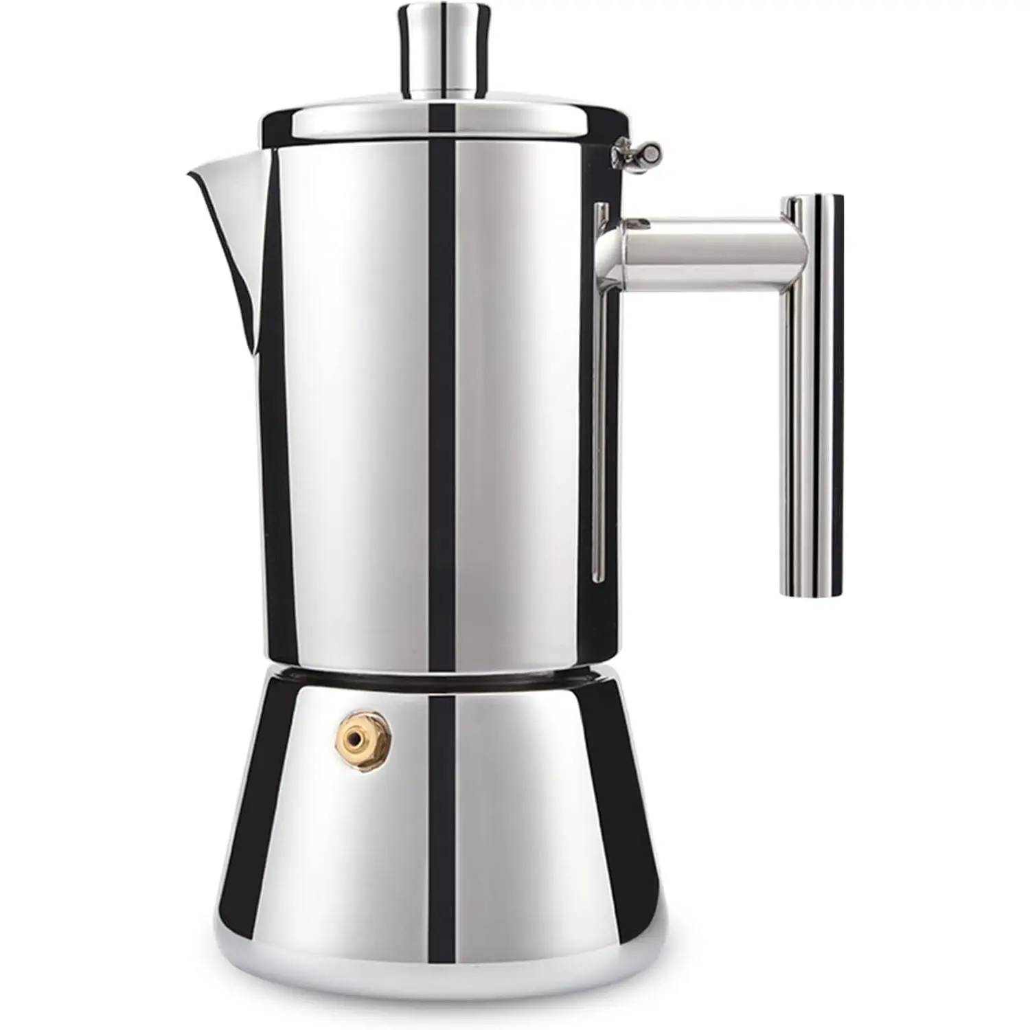 Diego Stovetop Espresso Maker Stainless Steel Italian Coffee Machine Maker 4Cup 6.8 oz Induction Moka Pot