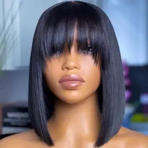 Ms Ebony bang handmade wig