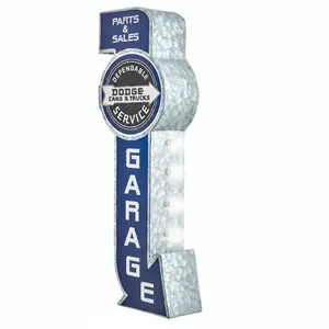 Dodge Garage Double-Sided LED Marquee Sign Vintage Metal Wall Decor