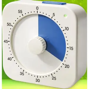 60 Minute Visual Timer for Kids Silent Countdown Timer with Magnetic Back Pause Function Classroom Home Time Management Tool Blue