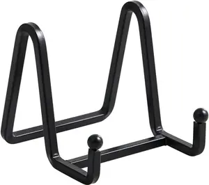 Plate Holder Easel Display Stand 3 inch Metal Plate Stands Display Tabletop Picture Stand Black Iron Easels
