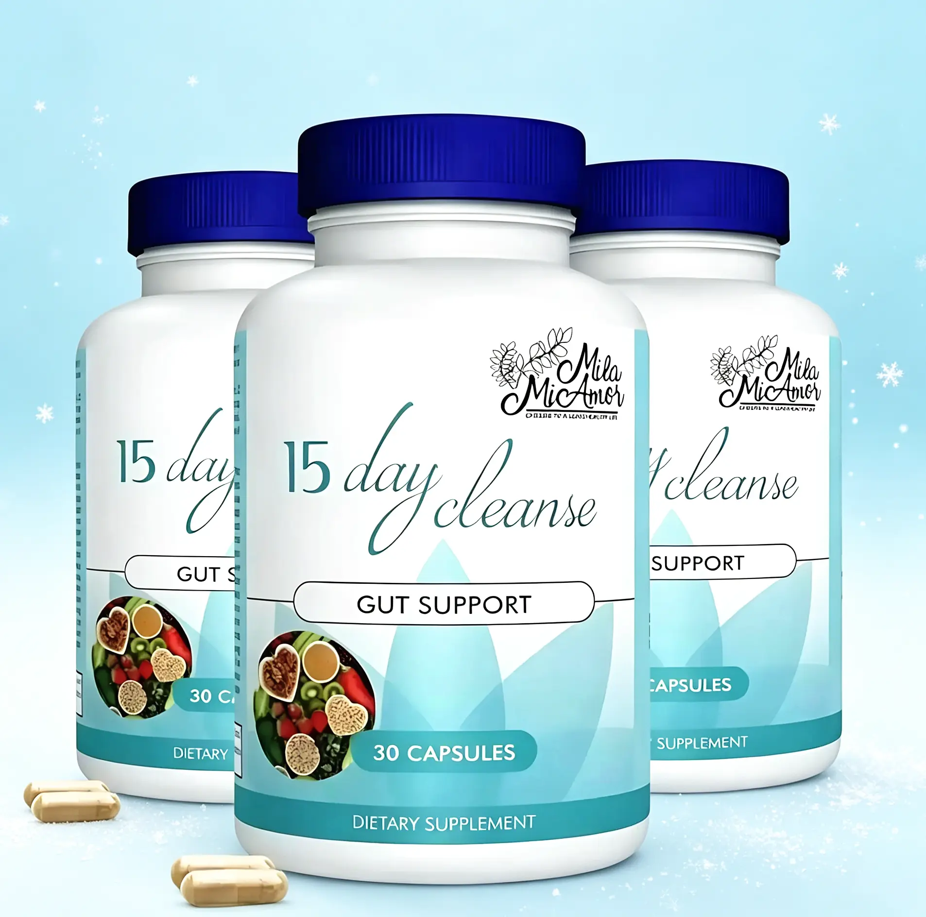 [BMSM]Mila McAnner Non-GMO 15 Day Gut & Colon Cleansing Supplement, Caffeine Free Detox Capsules Blended with Senna, Cascara Sagrada and Psyllium Husk, 30 Capsules