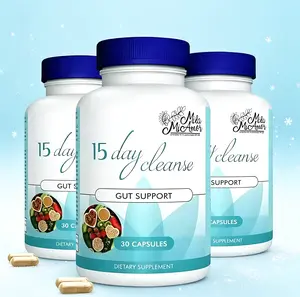 [BMSM]Mila McAnner Non-GMO 15 Day Gut & Colon Cleansing Supplement, Caffeine Free Detox Capsules Blended with Senna, Cascara Sagrada and Psyllium Husk, 30 Capsules
