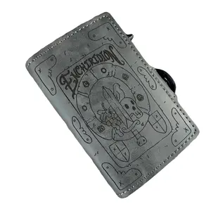 The Adventurers Tome Enchiridion Inspired Popup Wallet RFID Blocking BiFold PU Leather Wallet Laser Engraved