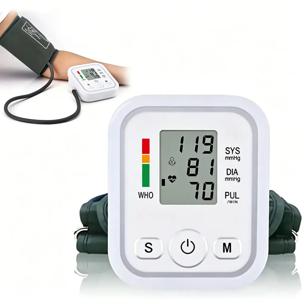 Health Upper Arm Blood Pressure Machine - Automatic Upper Arm Device with Voice Broadcast, Large Digital Display, Dual Users, 199 Memory Records, Adjustable 22-40cm Cuff, Home BP Machine
