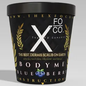 BODY ME BLUEBERRY - THE XFO CO. Hydro Nano Luxury Dermis Scrub 100% Organic Deep Cleansing & Hydration with Raw Cane Sugar Base, Wheat Protein & Nano-Hydration Technology