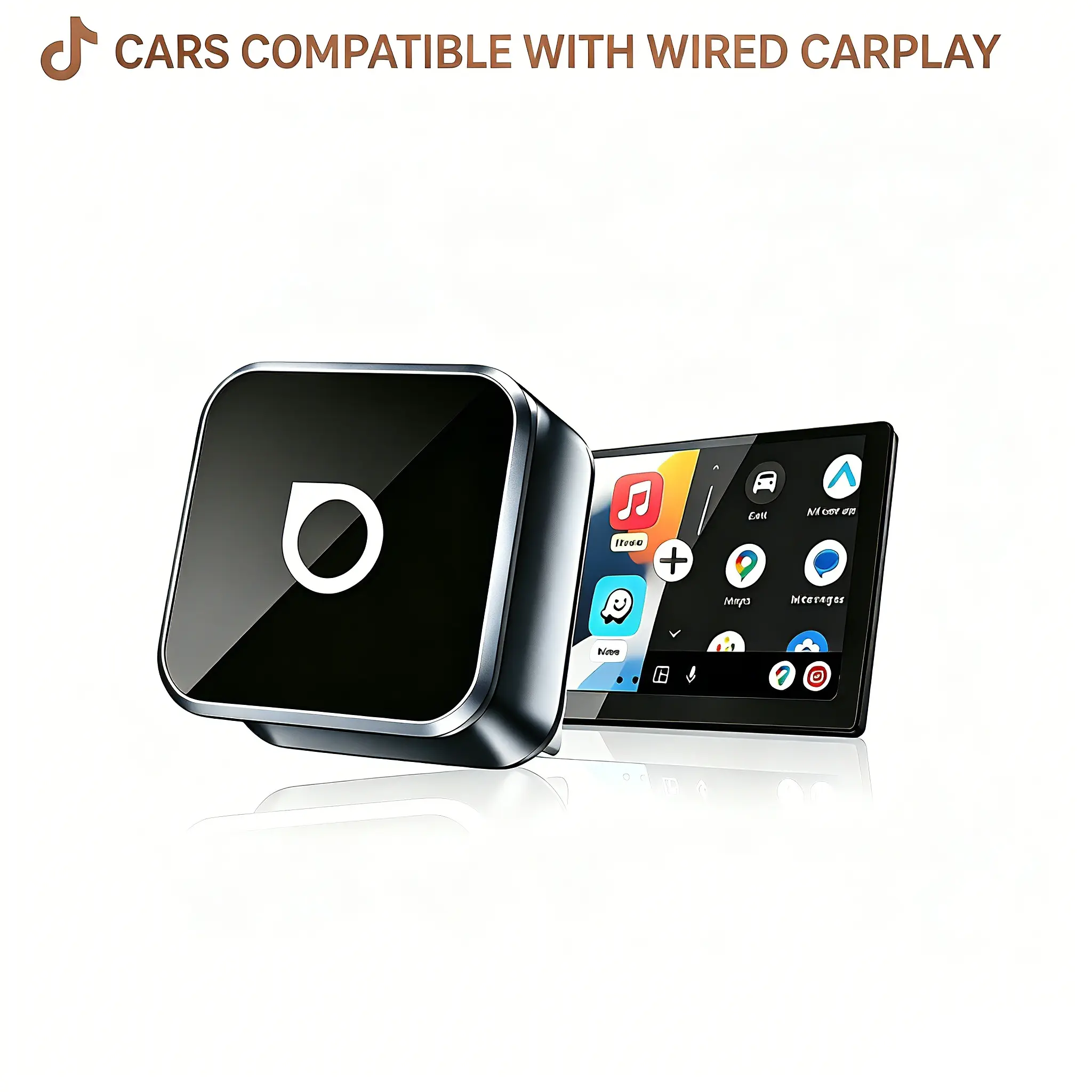 OTTOCAST Mini Cube, 2026 Upgrade 2in1 Wireless CarPlay & Android Auto Adapter, Plug & Play, WLAN Dual-Band 2.4G+5G, Auto Reconnect, Compatible with After 2016 Cars with Wired CarPlay/Android Auto