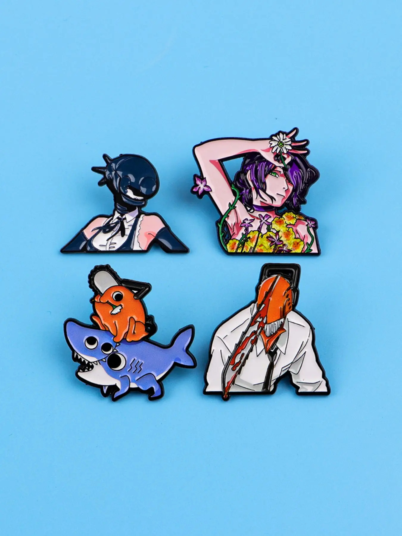 4pcs/set Cartoon Anime Character Enamel Pins, Cute Design Lapel Pins, Zinc Alloy Fashion Accessories, Ideal Gift for Friends, Drop Set Pins, Deluxe Pin, Collectible Pins, Enamel Pins Bulk