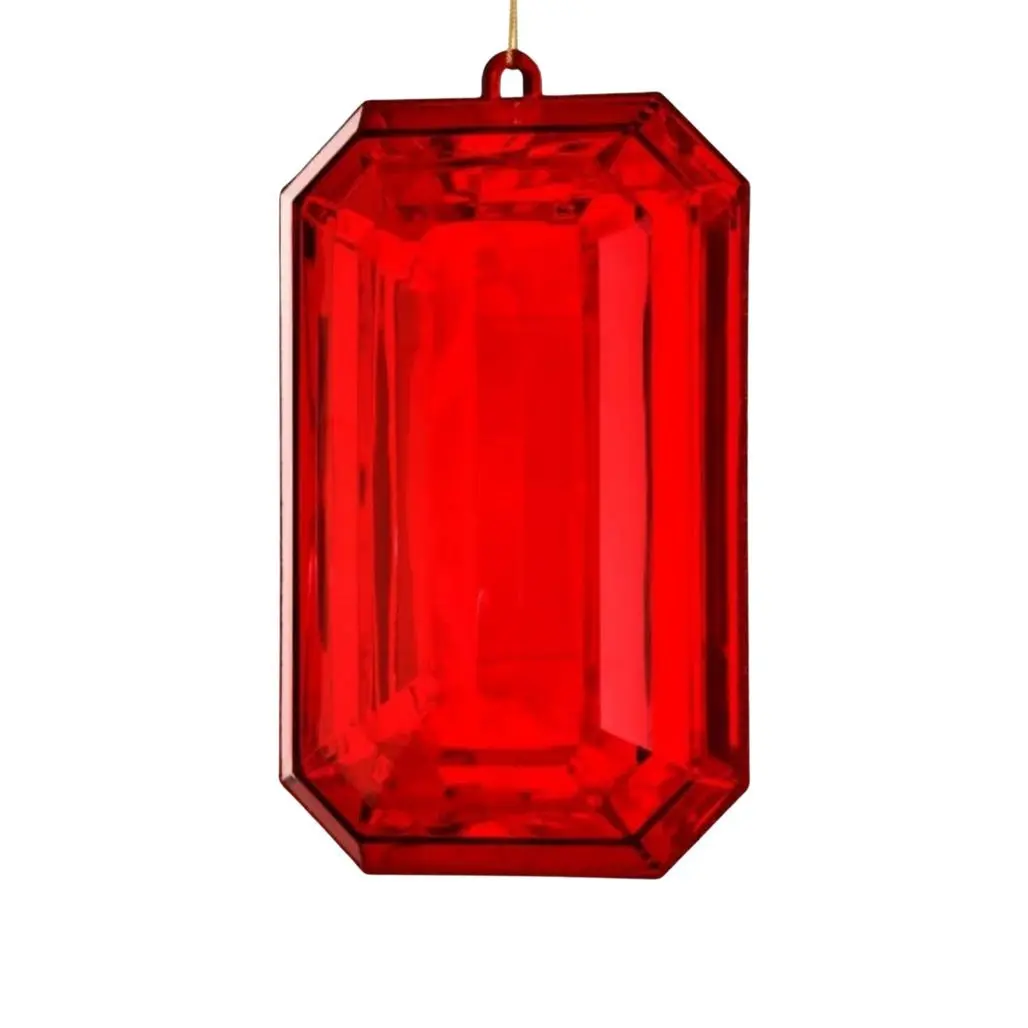 9 Inch Ruby Red Square Gem Acrylic Ornament