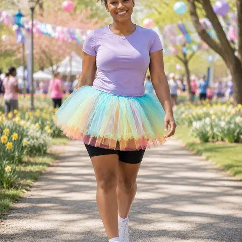 Women's 5 Layer Tutu Skirt for 5K Race Day Running, Dress-Up, Halloween Costumes, School Spirit Princess Dress Up, Cosplay