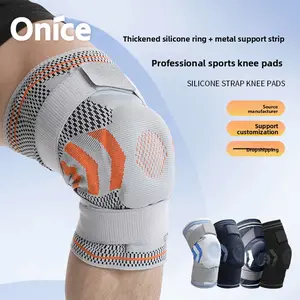 Summer silicone pressure sports thin knee pads safety shock absorption support fitness basketball straps breathable protective gear patella straps