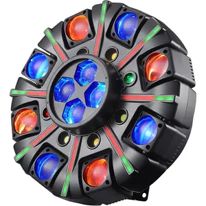Moving Head DJ Lights for Parties, Disco Lights with Remote Control, 8-Arms 180W RGBW LED DJ Stage Lighting Sound Activated DMX 512 Control for Disco Club Wedding Party Valentine’s Day