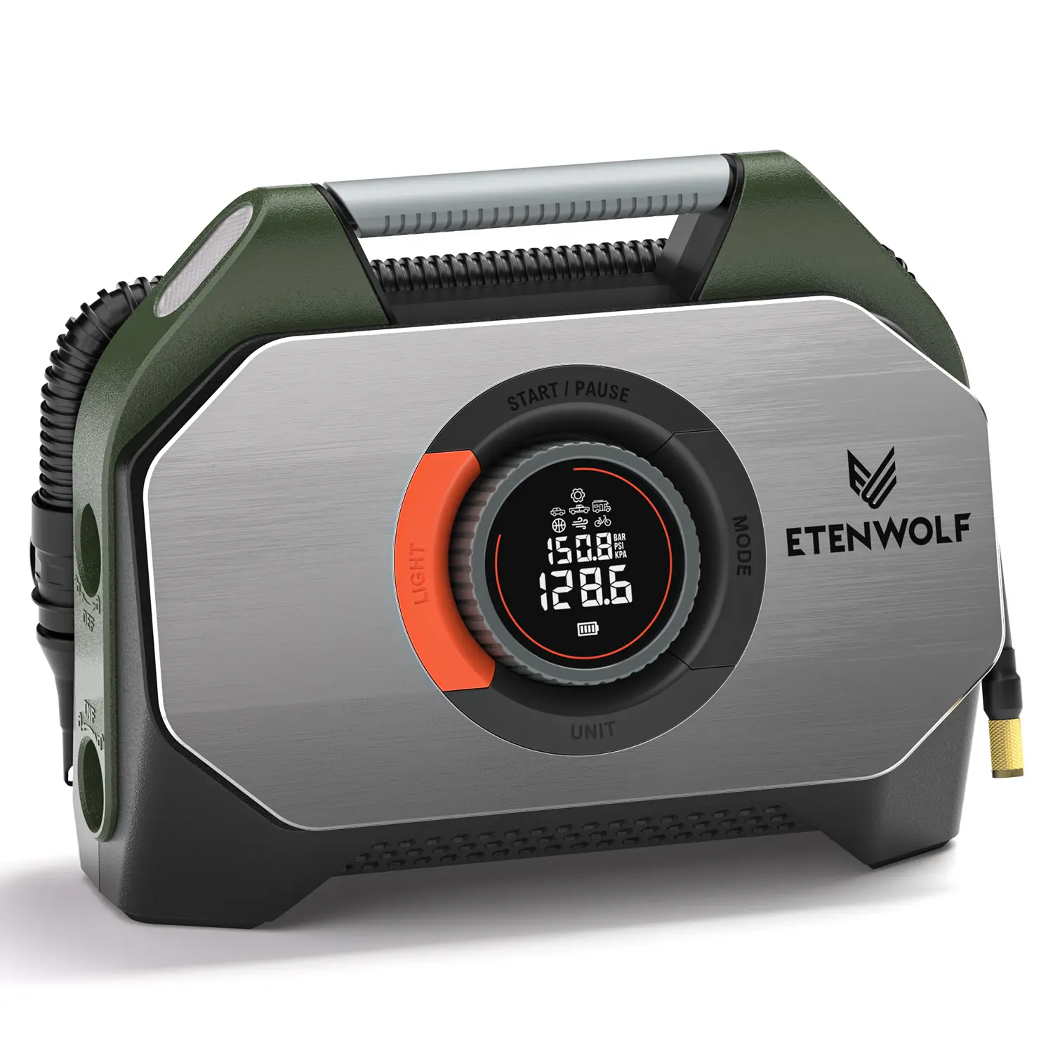 ETENWOLF Vortex S7 Heavy Duty Tire Inflator, 160 PSI Portable Air Compressor with 260W Dual Motor, Cordless Tire Pump for Truck, SUV, RV, Pickup & Off-Road Tires, Auto Stop, Emergency Light,summerwins summerwins Tire Inflation Tool Wireless Outdoor Inflat