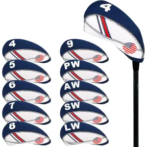 US Flag Neoprene Golf Club Head Cover Wedge Iron Protective Headcover for All Brands Golf Club Head Protector Gift for Men Women