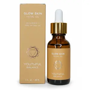 Glow Skin Facial Oil with Dropper or Pump Youthful Balance For All Skin Types