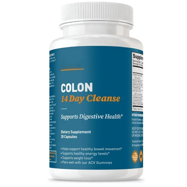 14 Day Colon Cleanse Capsules Digestive Support 28 Ct