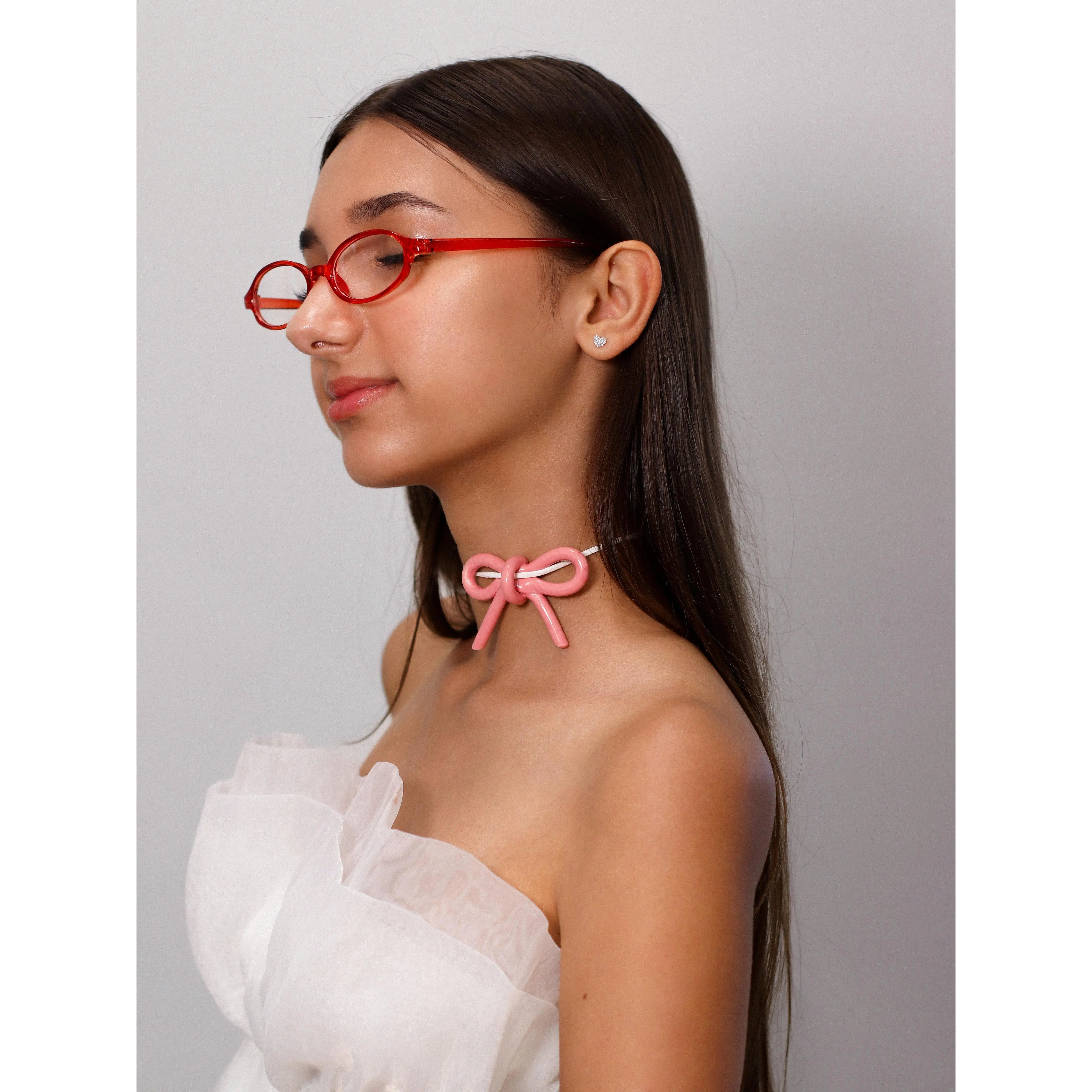 Ceramic Bow Pendant in Pink