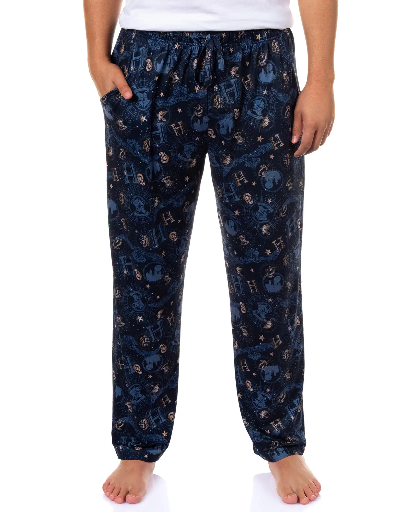 PJammy Men's Harry Potter Polyester Pajama Pants - Hogwarts Houses, Astronomy Class, Smooth Fabric Nightwear for Menswear Sleep & Lounge Bottoms, Print, Elastic