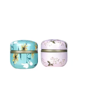 Flower Tea Apple Tin Can Iron Can Tea Canister Sealed Japanese Tea Canister Candy Canister Green Tea Metal Canister