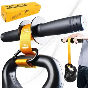 Forearm Strengthener and Wrist Roller with Quick Locking Mechanism - Durable PVC Anti-Slip Grip Handles -  for Men and Women - Ideal for Hand, Wrist, and Forearm Strength