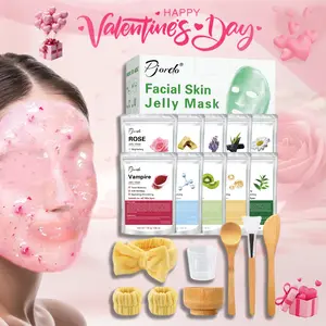 10 Treatments Nourishing Jelly Mask Powder Set with Mixing Bowl and Brush Hydrojelly Facials for Hydrating and Moisturize Skincare Peel Calming Gentle Moisturizing,valentine's day gifts for her/him