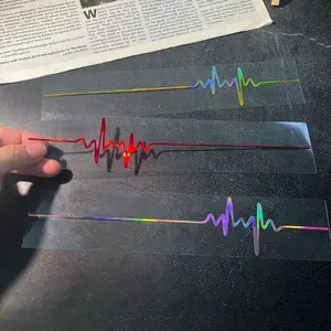 1PC  Personalized ECG Line Motorcycle Sticker Is Suitable for Body Scratches To Block Bumper Fuel Tank Trunk Waterproof and Durable JDM Decorative Self-adhesive Decal