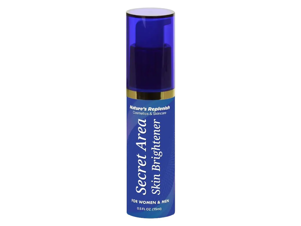 Nature's Replenish Secret Area Skin Brightener Gel - Daily Use Brightening Serum for Bikini Underarms Thighs Knees - Safe Acid Free Subtle Effect