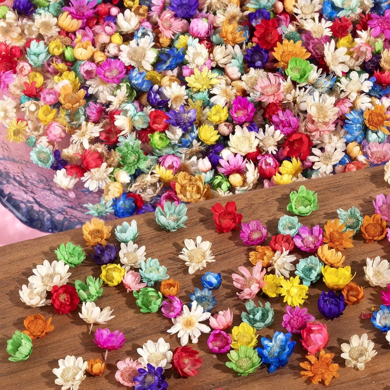 300 PCS Small Dried Flowers for Crafts - Mini Dried Flowers for Resin, Tiny Natural Real Dried Pressed Flowers Bulk for DIY Jewelry Earrings Epoxy Molds, Candles Soap Making