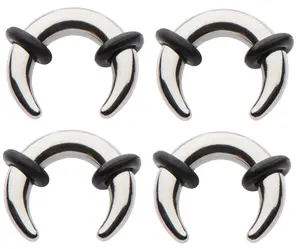 Set of 4 Steel Pinchers for Septum Stretching Kit Ears Tapers Horseshoe Gauges 00g 0g 1g 2g 4g 6g 8g 10g 12g 14g