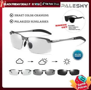 【Random Gift Drop】Paleshy Polarized Photochromic Sunglasses | For Men & Women, Day & Night Driving & Outdoor UV Protection | Black Friday Early Access