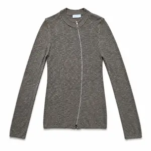 Vintage Slim-Fit Asymmetrical Zip Cardigan in 2 Colors