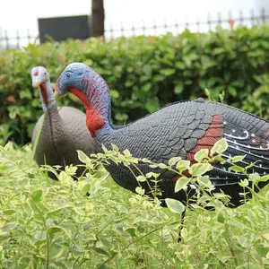 2 Pack Collapsible Lightweight Turkey Decoy for Hunting with Stakes and Carry Bag