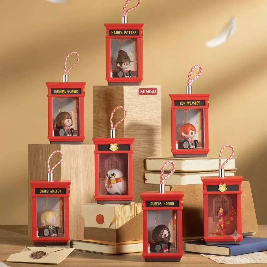 Harry Potter Magic House Mystery Blind Box Figure - Unisex Collecting Item, Cute Anime Backpack Keychain, Bag Charm, Desk Display Ornament, Surprise Gift (4.72"x2.95"x2.95"), Unisex Names