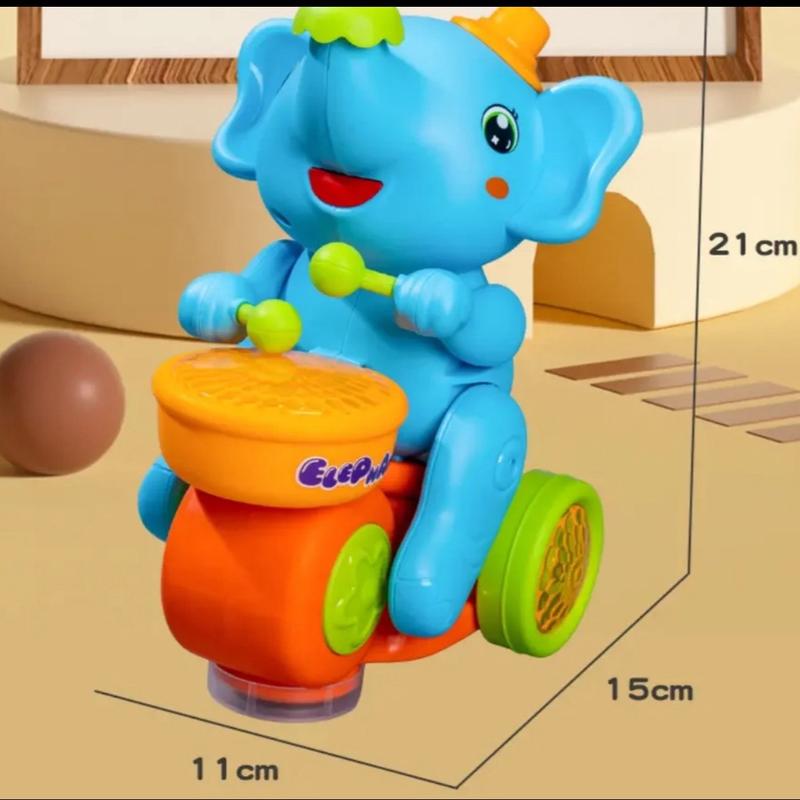 New Interactive Elephant Toy 8x6x5 inches for Toddlers & Kids with LED Lights Realistic Sound Effects & Soft Drum Feature Sensory Play