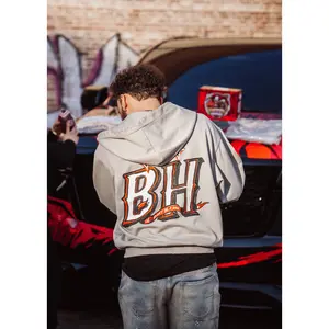 GREY ATL ZIP UP HOODIE