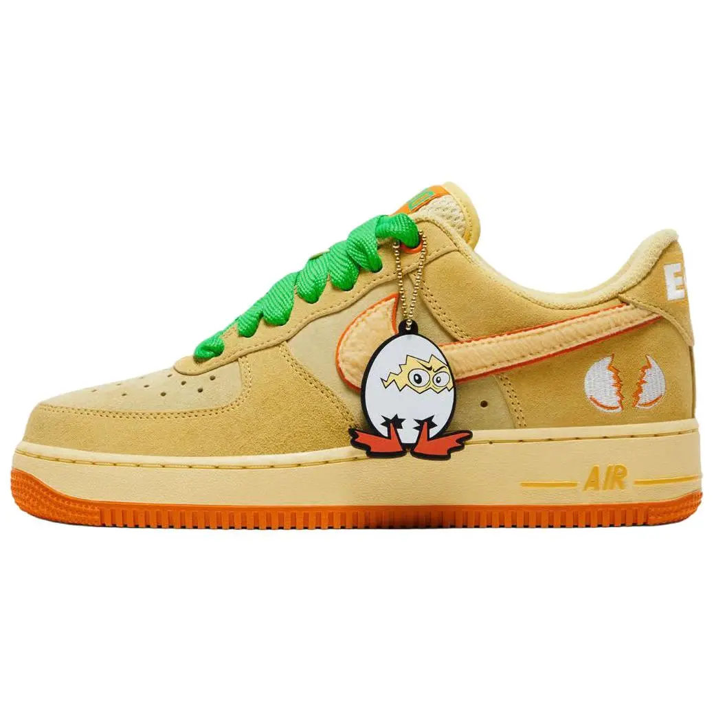 Nike X Doaf Air Force 1 Low Top Skateboard Shoes Unisex Yellow Comfort IU7612-700