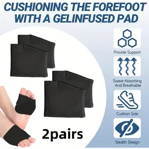2 Pack Metatarsal Pads Foot Pain Relief Cushions Sweat Absorbing High Elasticity Shock Beauty & Personal Care Nail Footwear