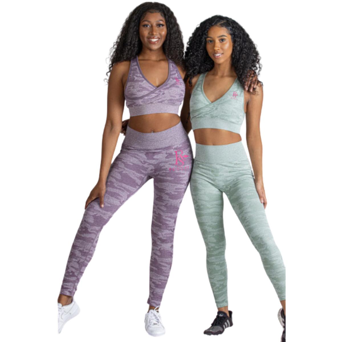 CAMO SEAMLESS LEGGINGS SET Breathable Fabric Gym Womenswear Activewear Bra Clothing Comfortable Everyday Day