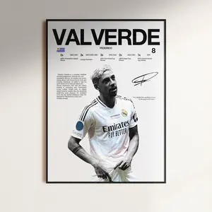 Federico Valverde Poster, Real Madrid Wall Print, Football  Soccer Print Decor, Spanish Football, Football Soccer Gift