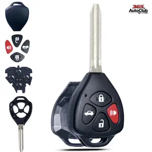 4 Button Key Fob Shell Replacement Case, Keyless Entry Remote Key Cover Compatible with 2007-2013 Toyota Camry, Corolla, Venza and Avalon