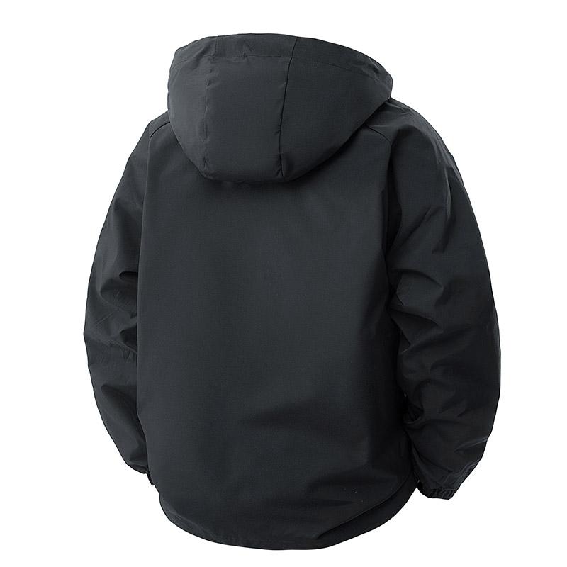 Men's Spring And Autumn Casual Windproof Warm Hooded Jacket, Multi-Pocket Workwear Coat, Early Spring Hooded Softshell Jacket, Suitable For Outdoor Activities