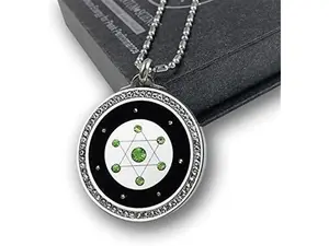 Emf Protection  Meratron Cube 7 Stars Crystals Energy Stone Protection Necklace,Protection and Spiritual Balance(Size:38mm)