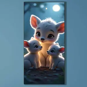 5D DIY Full Drill Round Diamond Painting - Diamond Painting Kit Little Lamb Mosaic Canvas DIY Wall Art, Home Wall Decoration