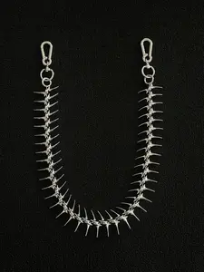 Gothic Dark Fishbone Metal Pants Chain, Hip Hop Street Style Waist Accessory, Adjustable Waist Chain, Hot Party Fashion, Unisex Punk Jewelry