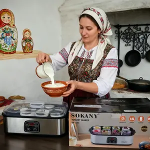 Fully automatic yogurt machine, digital yogurt machine with adjustable temperature for 48 hours and time control for fresh homemade yogurt desserts, 8 cans