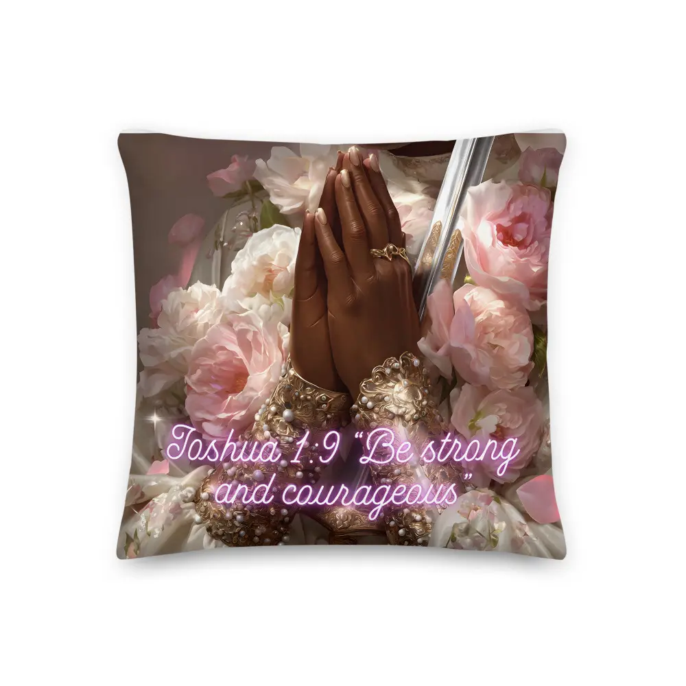 Joshua 1:9 Bible Verse Pillow Be Strong and Courageous Christian Throw Pillow Faith Home Décor Inspirational Scripture Cushion Soft Cozy Uplifting