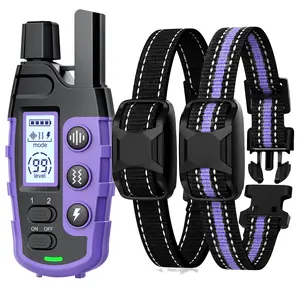 3300ft Range Rechargeable Dog Training Collars, Adjustable Nylon Strap, Electric Shock, Vibration & Sound Modes, Waterproof, For Small To Large Dogs (5-150lbs)