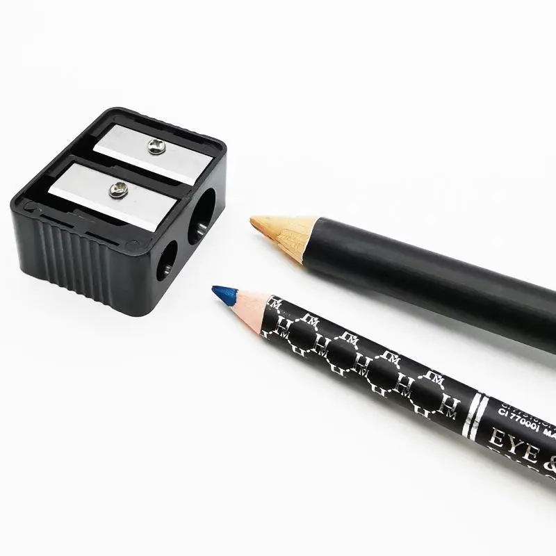 Dual Hole Makeup Pencil Sharpener - Portable, Manual, No Batteries, with Debris Bin, Beauty Tools, Beauty Supplies | Ideal for Eyebrow, Cosmetic, and Eyeliner Pencils